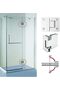 AZKEEGREY 2 Pcs Frameless Shower Door Hinges, 180 Degree Glass Frameless Door Hinges, Heavy Duty 304 - 8