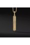 Men's Chain, Rectangular Pendant with Crystals, Gold - 2
