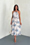 Women Floral Print Strap Summer Chiffon Dress Nbk4209 - 2