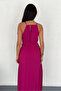 Women's Sash Midi Length Strap Chiffon Dress Nbk4207 - 5
