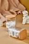 2-Piece Acrylic Dental Floss & Cotton Organizer with Wooden Lid 250 Ml Storage Container - 3