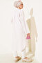Asymmetrical Striped Long Linen Shirt Pink - 3