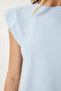 Padded Cotton Knitted T-Shirt Sky Blue Lub0109 - 4