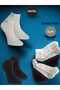 4Pair Black White Solid Color Cotton Men Booties Socks Ankle Length Short Sock - 2