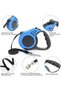 Retractable Dog Leash, Length 5M, Flat Strap, Locking Button, Blue - 4