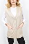 Steel Knitted 5 Button Chest Embroidered Mother Vest Stone