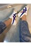 Comfortable Casual Lace-Up Sports Sneaker White Blue Red - 2