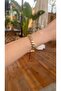 Brand Equivalent Gold Row Red Rope Bracelet with Enamel Detail