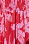 Red Floral Printed Smocked Size Woven Dress TCTSS24EB00109 - 6