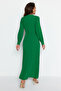Green Accessory Detail Aerobin Woven Dress TCTAW24EB00067 - 6