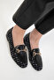 Black Women's Loafer Shoes 20602