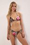 Leopar Desenli Üçgen Kaplı Regular Normal Bel Bikini Takımı TBESS25BT00198 - 2