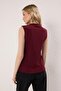 Bordo  Aksesuar Düğmeli Bisiklet Yaka Regular Boy Yelek Örme Bluz TWOSS25BZ00558 - 4