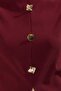 Bordo  Aksesuar Düğmeli Bisiklet Yaka Regular Boy Yelek Örme Bluz TWOSS25BZ00558 - 3