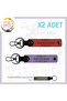 Motorcycle Adventurers, Leather Keychain with Name Plate and Lettering B Rh (-) X2, Pomegranate Flower-Purple-Gr
