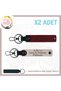 Gift 2-Piece Keychain, Powder-Burgundy-Navy, Biker Style with Custom Name Plate and a Rh (+) Blood Type Written