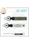 Exclusive for Biker Style, Gift X2 Keychain with Name Plate and B Rh (+) Blood Type Lettering, Ash Grey-White-Gr