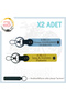 Special for Speed Lovers, Leather X2' Keychain with Name Plate and a Rh (+) Blood Group, Yellow-Blue-Marine