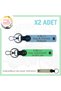 Keychain with Motor X2, Blue-F Green-Sk, for Biker Friends, with Name Plate and a Rh (+) Blood Group Written
