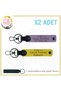 Exclusive for Speed Enthusiasts, Leather X2 Keychain with Name Plate and a Rh (+) Blood Type, Purple-Yellow-Marine