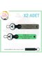 Custom Gift X2 Keychain, Ash Grey-F Green-Syh with Name Plate and a + Blood Type Written for Biker Friends