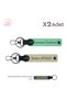 Meaningful Gesture to a Friend, Set of 2 Keychains with Name Written, Green-Milk Brown-Grey