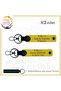 Biker Style, Custom Meaningful Gift X2 Keychain with Nameplate and 0 Rh (-) Blood Type Lettering, Yellow-Navy