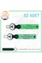 X2 Keychain, Green-F Green-Laci, Motorcycle Driver's Personalized Name Plate a Rh (+) Blood Group Written