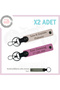 Ar – Set of 2 Personal Design Name & Plate, Powder-Pink-Gr, Keychain Complementing Elegance with Leather Details