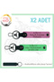 Leather X2 Keychain, Pink-F Green-Navy, Speed Freaks Custom Name Plate a Rh (+) Blood Group Written
