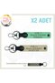 Personal X2 Keychain Set with Custom Name Plate and a Rh - Blood Type Lettering for His Her Very Loved, Green-S Brown-Gr