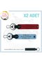 Meanings Motor X2 Keychain with Name Plate and B+ Blood Type Lettering, Red-Blue-Black, Special for Biker Style