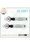 Emergency X2 Leather Keychain Set with Nameplate and 0 + Blood Type Lettering, Suitable for Biker Style, White-Sk