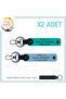 Personalized X2 Keychain Set with My Name Custom License Plate and a Rh (+) Blood Type Lettering, K Turquoise-Blue-Syh