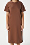 Women's Alissa Slit Brown Combed Cotton Dress 15171 - 4