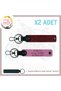 To the Style Owner, Gift with Name Plate and a Rh (+) Blood Group Lettering, Leather X2 Keychain, Pink-Maroon-Navy