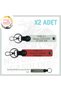 Special for Speed Lovers, X2 Keychain Set with Name Plate and 0 Rh (+) Blood Type Lettering, Pomegranate Flower-White-Gr