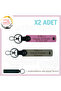 Name Plate and B Rh (-) Blood Group Written X2 Keychain, Ash Grey-Pink-Navy, Custom for Biker Riders
