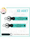 Name Plate and B Rh (+) Blood Group X2 Keychain, Turquoise-Laci, in Motor Plate and Name Keychain