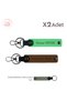 X2 Leather Keychain with Name and Surname, a Coffee-F Green-Gray, a Permanent Souvenir Special for Brother