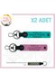 Classy Biker Keyring X2, K Turquoise-Pink-Gr, to Biker Friends, Name Plate & B Rh (+) Blood Group