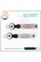 Exclusive for Motor Enthusiasts, Leather X2 Keychain with Name Plate and a Rh (+) Blood Type Lettering, Powder-White-Syh