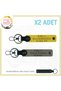 To Drivers of the Roads, Set of 2 Keychains with Nameplate and B Rh (-) Blood Group Lettering, Ash Grey-Yellow-Syh