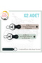 Leather 2-Key Chain, Powder-White-Laci, Special Name Plate for Motorcyclists and a Rh (-) Blood Group Written