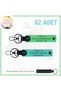 Name Plate and 0 Rh (+) Blood Group Written Leather X2 Keychain, Turquoise-F Green-Syh, Special for Biker Style