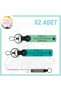 Exclusive for Friend, Gift Keychain Set with Name Plate and 0 Rh (+) Blood Type Written X2, Green-K Turquoise-Gr
