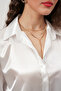 Women's White Satin Shirt Large Size Range - 6