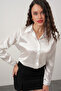 Women's White Satin Shirt Large Size Range