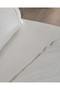Tina Double Linen Look Washable 100% Linen Cotton Bed Sheet Pcs Duvet Cover Set - White/Beige - 6