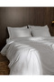 Tina Double Linen Look Washable 100% Linen Cotton Bed Sheet Pcs Duvet Cover Set - White/Beige - 2